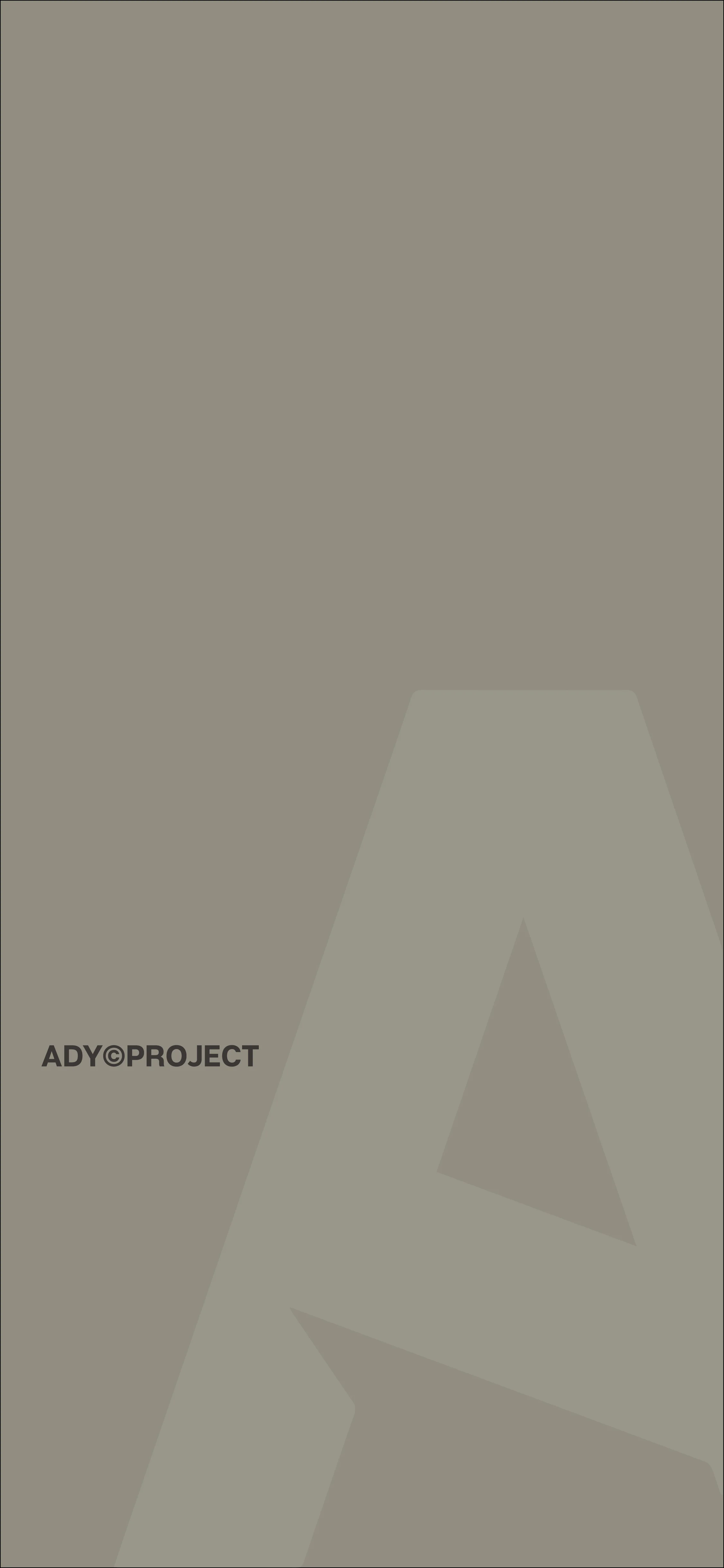 Minimal angular Atelier mark on a tall neutral poster