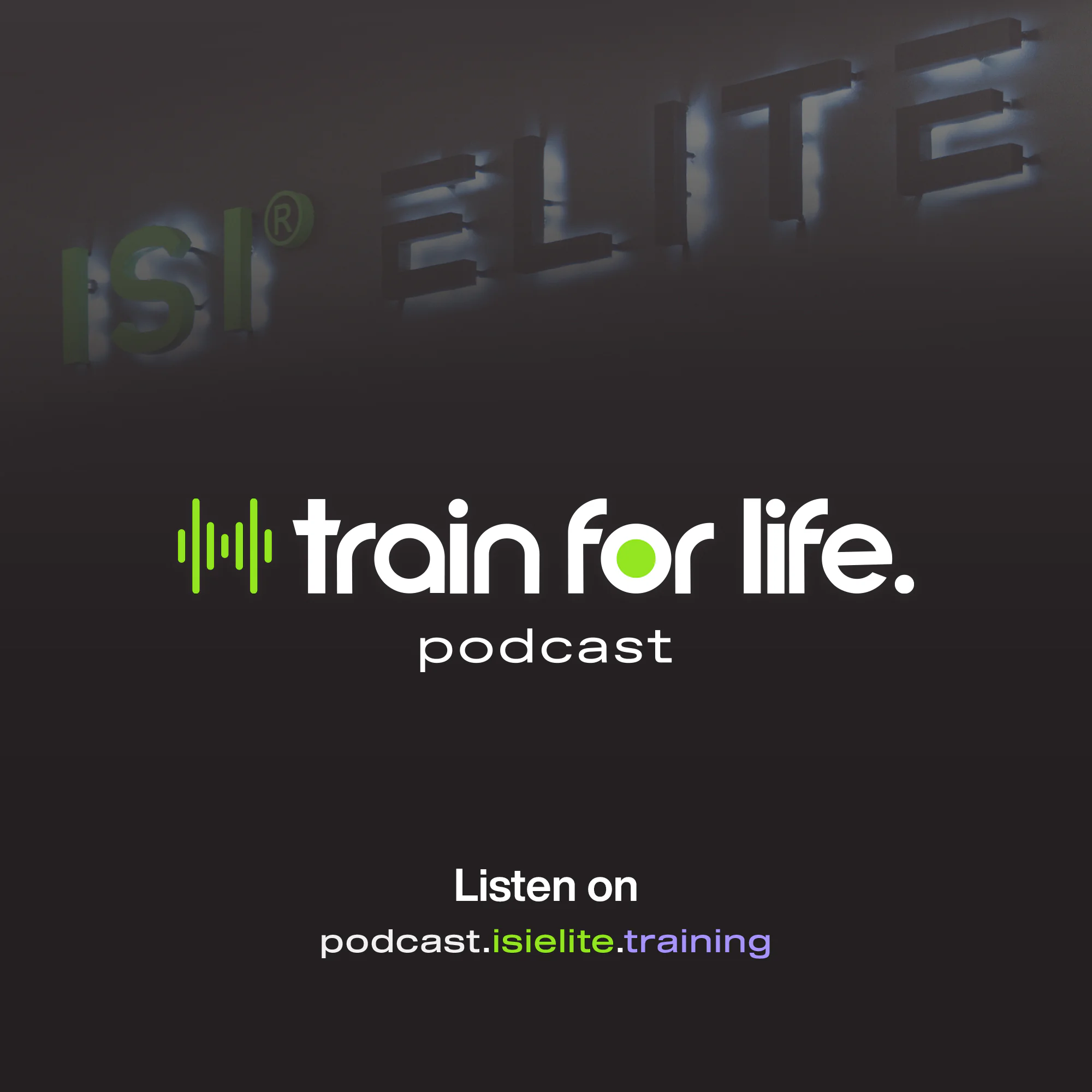 Train for Life Podcast listening campaign on dark brown