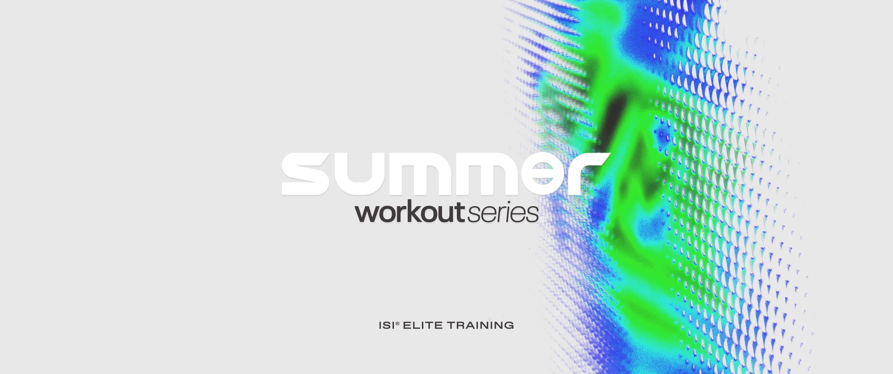 Summer Workout Series graphic with a colorful halftone wave